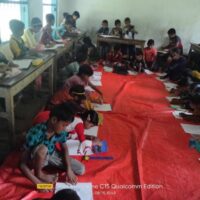 Students of the Uzirpur Community School are Painting